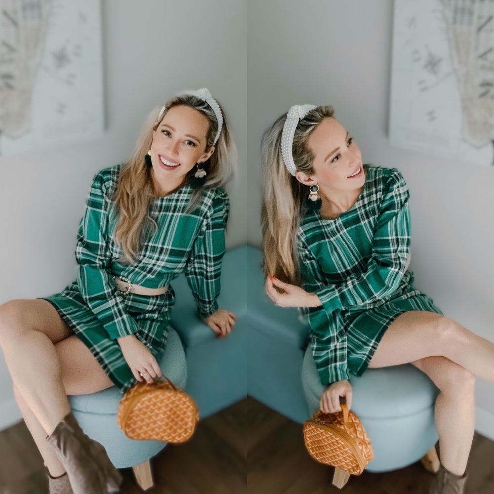 Worn once indoors for pics- green mini dress